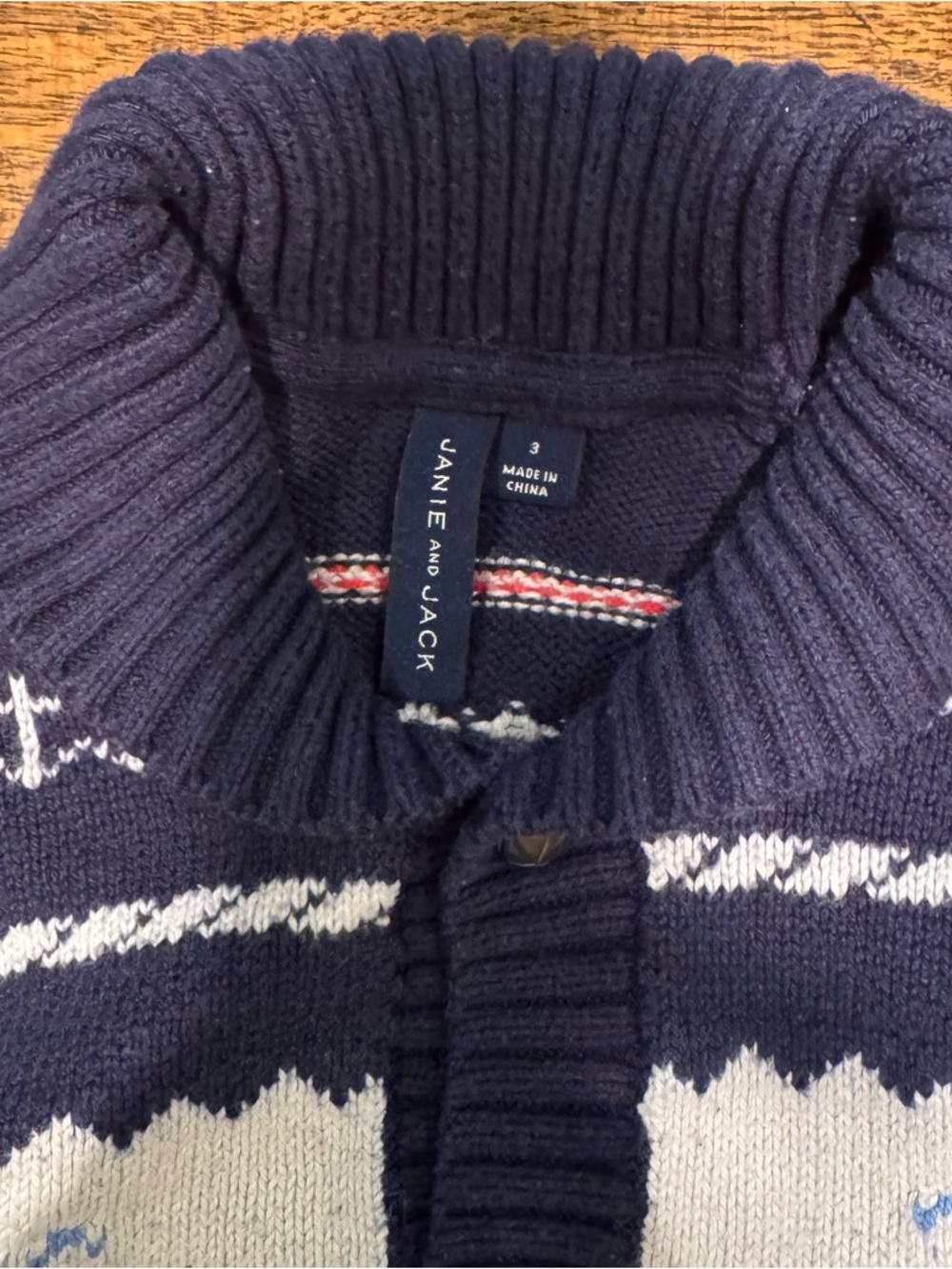 Kids Navy Whale Hooded Cardigan Sweater - Picture 5 of 6